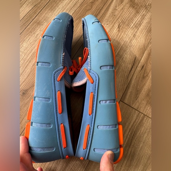 SWIMS Braided Lace Loafer Shoes Mens Size 9 Blue Orange Washable Slip On - Picture 5 of 10